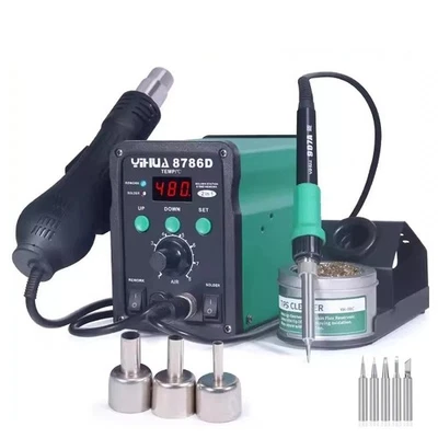YIHUA 2-in-1 Soldering Station Digital Hot Air Gun Desoldering Rework Station