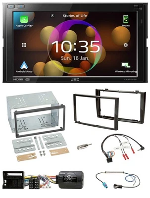 JVC DAB Lenkrad 2DIN Bluetooth USB Autoradio für Peugeot 308 07-09 schwarz - Bild 1 von 4