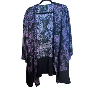 Any Wear Catherines Cardigan Aperto 2X 22 24W Multicolore Paisley Arte Artistica da Indossare - Foto 1 di 8