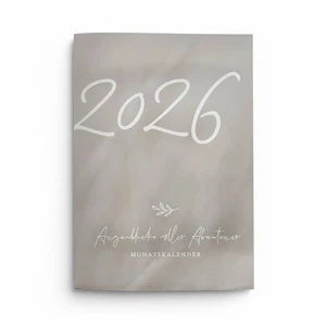 Monatskalende A5 Beige 2026 | 1 Monat 1 Doppelseite mit DE Feiertage NORDEULE - Bild 1 von 9