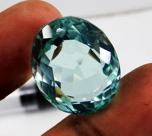 Acquamarina blu Santa Maria naturale 39,50 ct taglio ovale pietra preziosa sfusa certificata - Foto 1 di 6