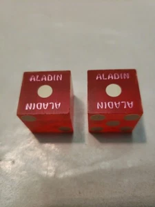 2004 Aladdin Hotel & Casino Las Vegas Logo Dice w Name Spelled Differently - Picture 1 of 9