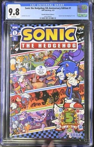 Sonic the Hedgehog Edición 5 Aniversario #1 2023 IDW CGC 9.8 1:50 Variante Raro - Imagen 1 de 2