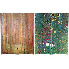 Oriental Furniture 6 Ft. Tall Double Sided Works Of Klimt Room Divider - Tannenw