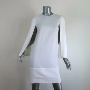 Givenchy Cape Sleeve Dress White Stretch Crepe Size 36 - Picture 1 of 9