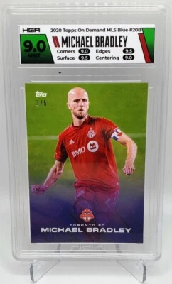 Michael Bradley Toronto 20B  2020 Topps MLS Playoffs Blue Parallel 3/5 - 9.0 HGA - Image 1 of 3