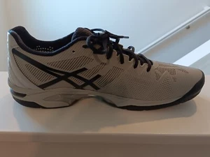 Asics Gel-Solution Speed 3 Men's Size 11.5 US Gray on Black Sneaker Shoes E600N - Picture 1 of 7