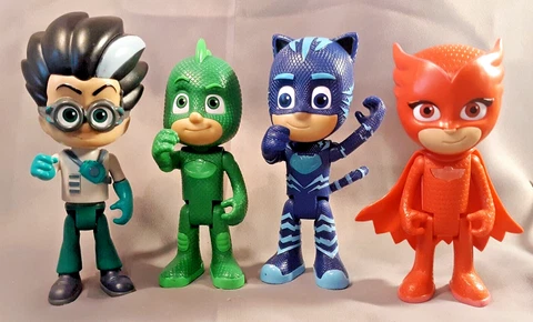 Just Play PJ Mask Catboy Owlette Gekko Romeo 6" Deluxe Talking Toy Lot of 4 Cover
