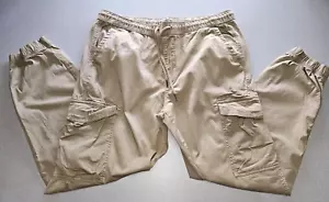 Urban Pipeline Mens Size L (38x30) Brown Athletic Cargo Khaki Pants Elastic - Picture 1 of 8