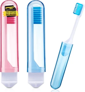 Travel Toothbrush Set, Soft Bristle Mini Foldable Tooth Brush with Case, Individ - Picture 1 of 6