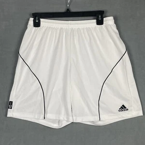 Adidas Mens Climalite White Soccer Shorts Athletic Med Clima365 2009 Y2K - Picture 1 of 3