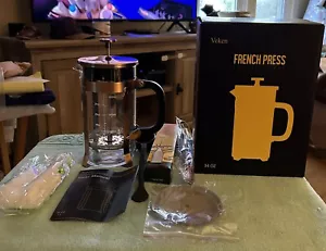 French Press Coffee Maker Glass Stainless Steel Large Copper 34oz Easy Clean NIB - Picture 1 of 7