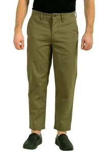 Hugo Boss Men's "Salt" Tapered Fit Olive Green Flat Front Pants US 32R IT 48 - Picture 1 of 5