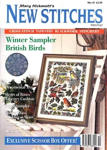 Mary Hickmott's NEW STITCHES Cross Stitch Blackwork Issue No. 10 Britain UNUSED - Foto 1 di 1
