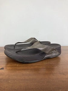 Fitflop Lulu Glitz Bronze Shimmer Brown Flip Flop Thong Sandals Women’s Size 7 - Picture 1 of 11