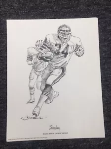 1981 RARO POSTER LITOGRAFICO VINTAGE WALTER PAYTON PROMO B&W 11X14" *OLIO CONCHIGLIA* M - Foto 1 di 3