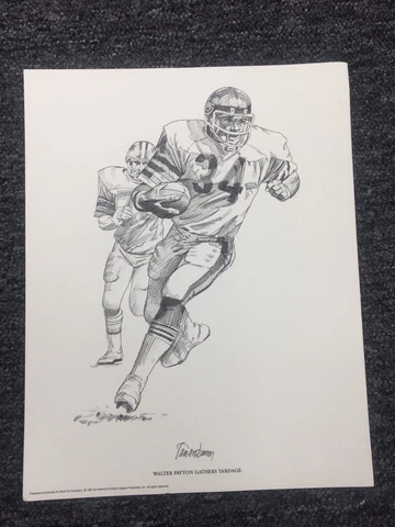 1981 RARE VINTAGE WALTER PAYTON PROMO B&W 11X14" LITHO POSTER *SHELL OIL* M Cover