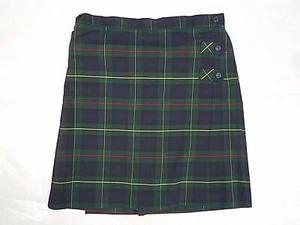 Girls R/K Multi-Color Plaid Kilt Culotte Uniform Skort Reg & 1/2 Sizes 6X-18 1/2 - Picture 1 of 6