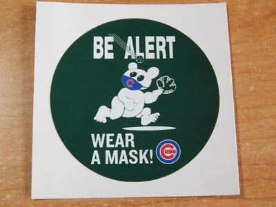 CHICAGO CUBS MLB 2021 BE ALERT WEAR A MASK EXCLUSIVE SPRING TRAINING 3" STICKER - Image 1 of 4