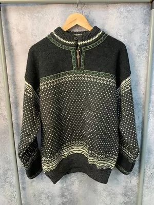 DALE OF NORWAY Man’s 1/4 Zip Beige Wool Knit Coarse Knitting Sweater Size M - Image 1 of 4