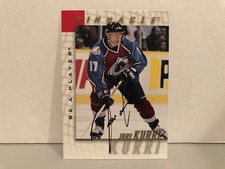 JARI KURRI 1997-98 PINNACLE BE A PLAYER AUTOGRAPH CARD #7 COLORADO AVALANCHE!