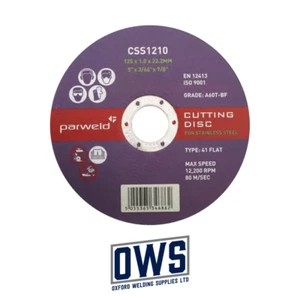 (PACK OF 100) Parweld (5") 125mm x 1mm Thin stainless steel metal cutting discs - Picture 1 of 1