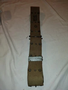 Used Vintage WWII U.S. Army RM Co. 1942 Utility Pistol Web Belt - Picture 1 of 18