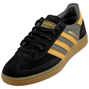 adidas Handball Spezial Mens Fashion Trainers in Black Yellow Grey - Picture 1 of 8