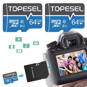 2 Pack 64 GB Micro SD Card C10 SDHC UHS-I Memory Card TF Card For Cameras Phone - Picture 1 of 11