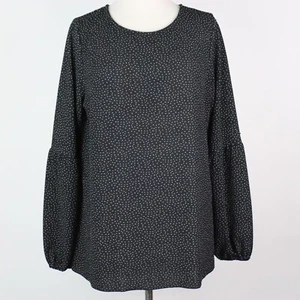 LC Lauren Conrad Womens Medium Dotted Balloon Sleeve Top - Picture 1 of 4