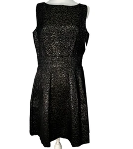 Neu mit Etikett Taylor Cocktailkleid schwarz gold metallic – Größe 10 – Kartonfalten 4804M - Bild 1 von 9