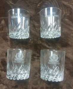 4 THE GLENLIVET ON THE ROCKS LOW BALL WHISKEY HEAVY CUT GLASSES MALT SCOTCH VGC - Picture 1 of 9