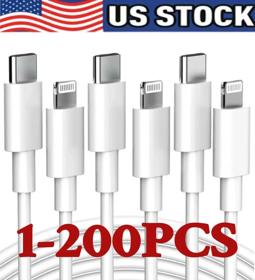 Быстрое зарядное устройство кабель типа USB C PD шнур для iPhone 14 13 12 11 Pro Max XR лот - Изображение 1 из 4