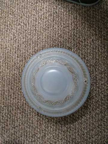 Vintage 1950s Mid Century Glass Light Shade 3 Hole blue 8 1/2 inch Cover