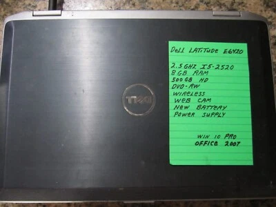 Laptop Dell Latitude E6420 Core i5- 2,5 GHz 8 GB RAM 500 GB hD DVD/RW Win 10 Pro Foto 1 de 4
