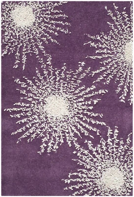 Purple / Ivory Safavieh Soho Wool Area Rug SOH712P - Image 1 of 3