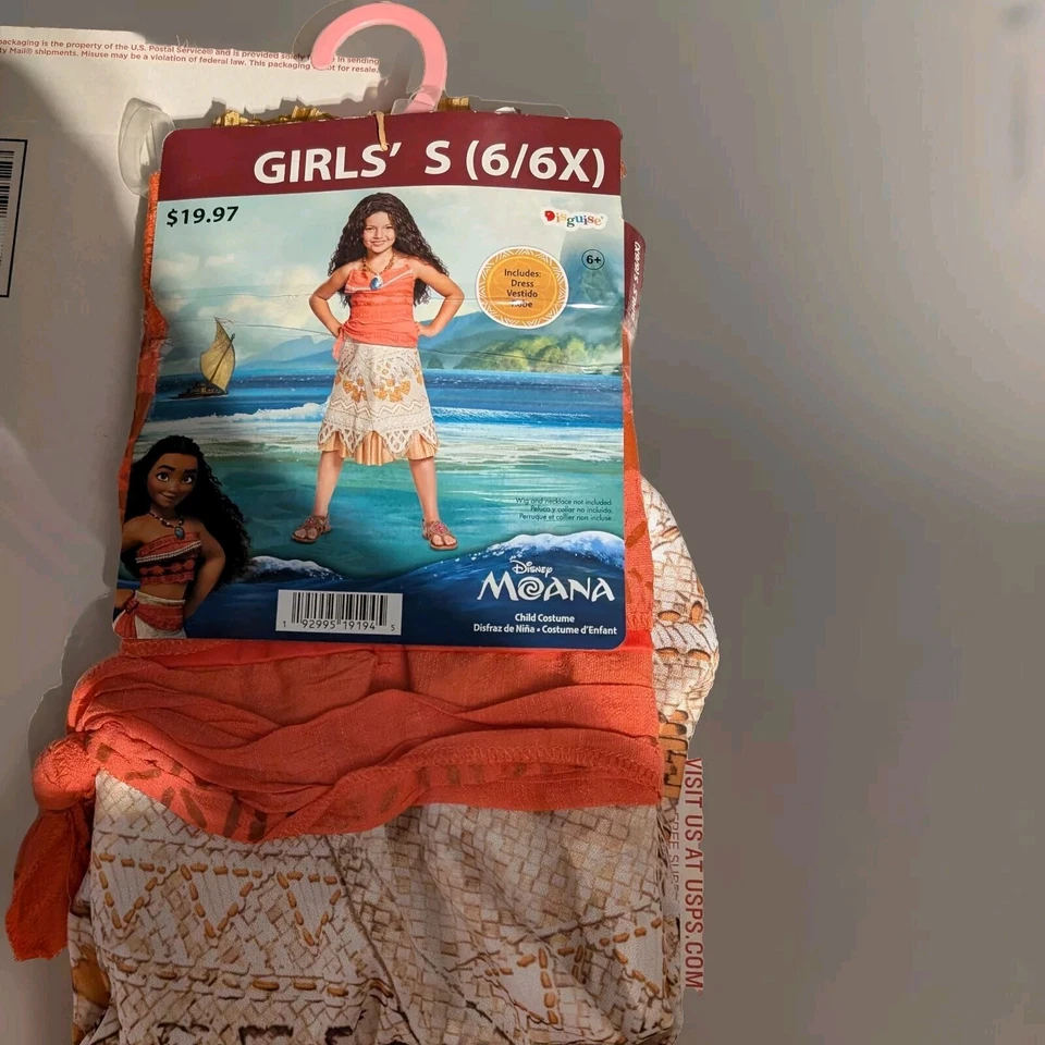 Disguise Disney 儿童 Moana 公主服装 (S (4-6X)) — 第 1/1 张图片