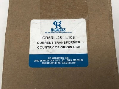 CR Magnetics CR5RL-251-L108 Ratio 250:5A Metering Class Current Transformer - Image 1 of 4