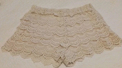 Pantalones Cortos Zara Algodón Crochet Con Forro A Juego Talla Pequeña Cremallera Lateral Sin Etiqueta  Foto 1 de 4