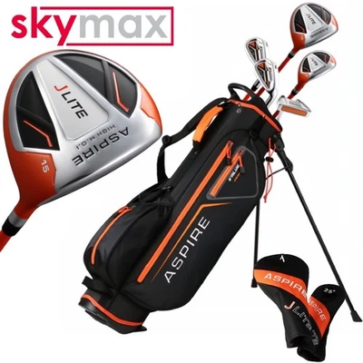 SKYMAX ASPIRE JLITE JUNIOR GOLF SET DRIVER, IBRIDO, FERRI, PUTTER & BORSA/ETÀ 9-12 - Immagine 1 di 4