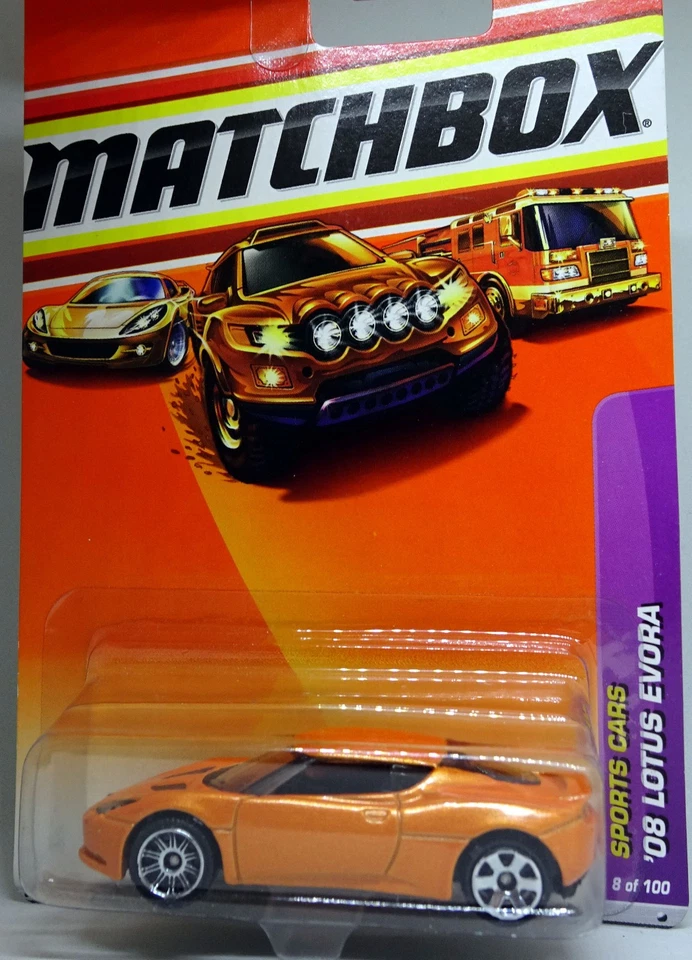 ERROR Mismatch Rims 2010 Matchbox '08 Lotus Evora Car Sports Cars #8 Orange - Image 1 of 1