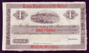 JERSEY - Town Vingtaine of St Heliers.. 1850's Issue - 1 Pound. Un-Issued - gEF - Picture 1 of 2