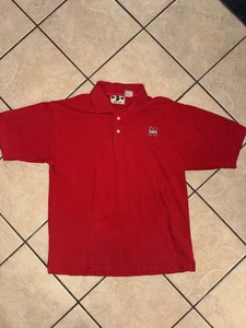 Polo vintage Nebraska Huskers rossa attrezzatura BUM blu delfino L - Foto 1 di 4
