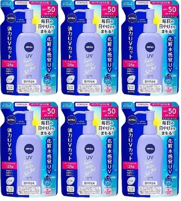 NiveaSun Protect Super Water Gel SPF50/PA +++ 4.22floz Juego de 6 recargas Foto 1 de 2