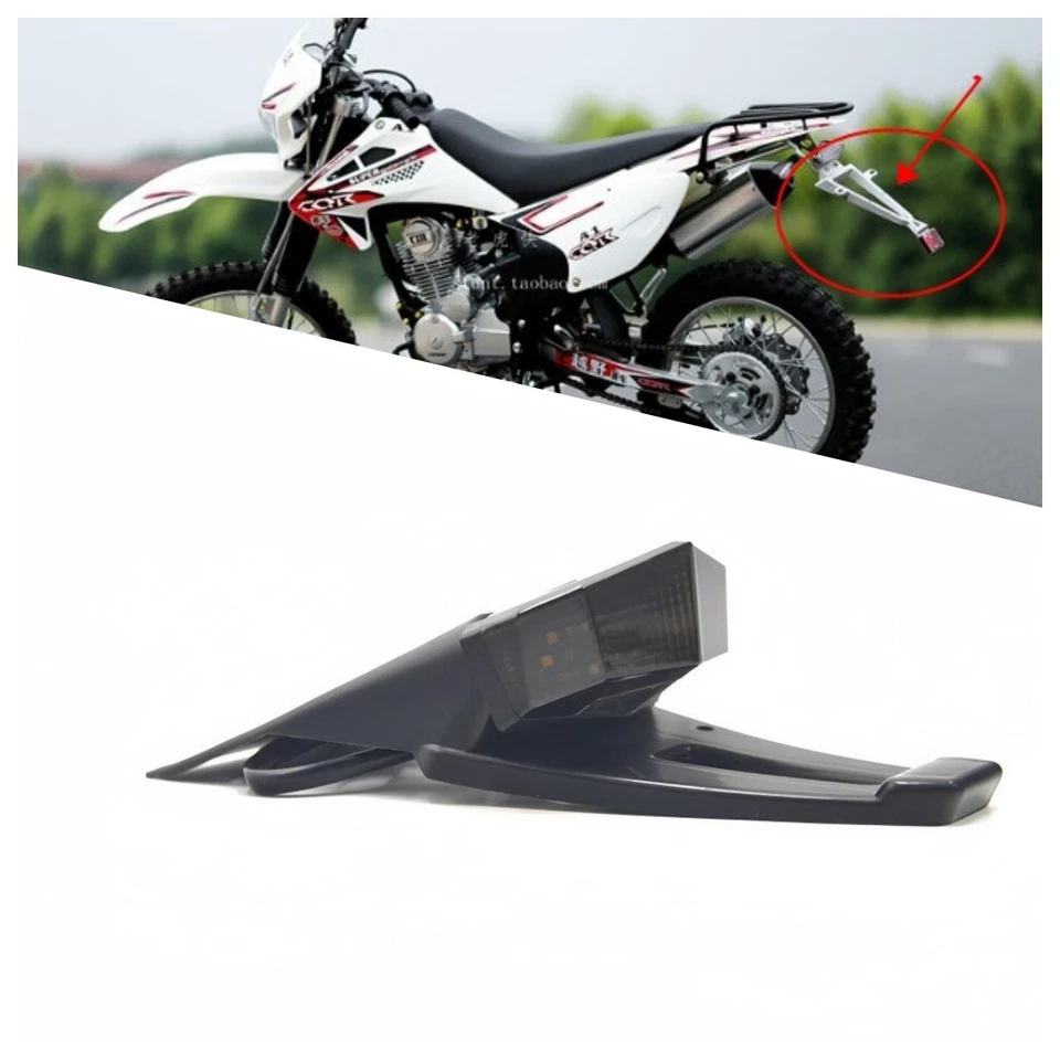 Luz trasera LED con lente de humo universal - Señales de freno/giro para motos de tierra Foto 1 de 4