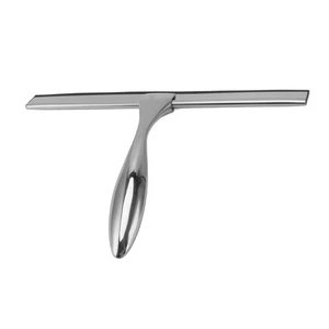 Stainless Steel Glass Squeegee With Hook Bathroom Window Wiper Cleaner - Picture 1 of 22