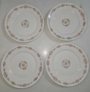 Set Of 4 Antique Theodore Haviland Limoges France Pink Floral 8.5" Salad Plates - Picture 1 of 13