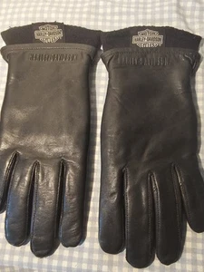 Harley Davidson Motorcycle Womens M, MENS S Black Leather Riding Gloves UNISEX - Bild 1 von 12