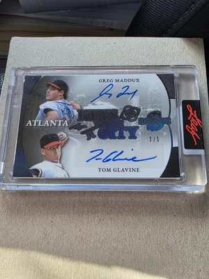 Greg Maddux Tom Glavine 2025 LEAF SPECTACULAR Auto 1/1 Autograph  - Image 1 of 2