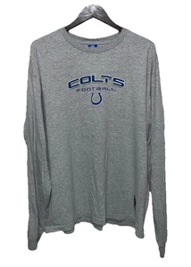 Vintage Y2K 2000s Reebok Indianapolis Colts Men’s XL Gray Long Sleeve Shirt NFL - Picture 1 of 10